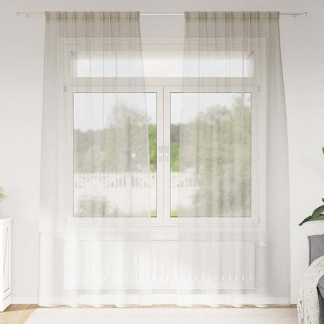 Vidaxl voile gordijn met gordijnen 2 pcs crème 260 x 140 cm polyester