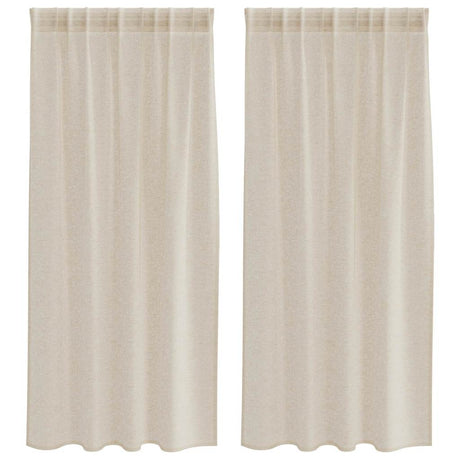 Vidaxl voile gordijn met gordijnen 2 pcs zand 175 x 140 cm polyester