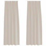 Vidaxl voile gordijn met gordijnen 2 pcs zand 225 x 140 cm polyester