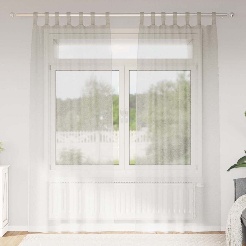 Vidaxl voile gordijn met gordijnen 2 pcs crème 245 x 140 cm polyester