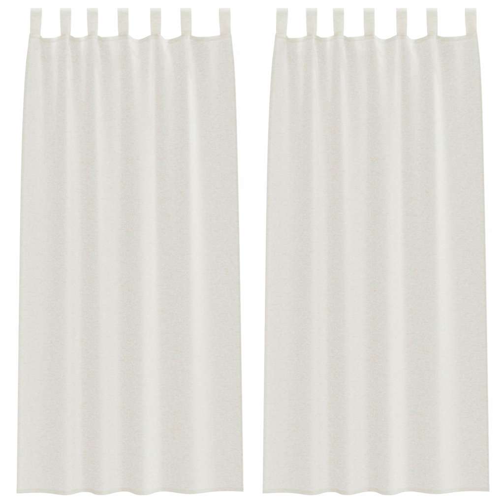 Vidaxl voile gordijn met gordijnen 2 pcs crème 245 x 140 cm polyester