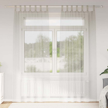 Vidaxl voile gordijn met gordijnen 2 pcs crème 260 x 140 cm polyester