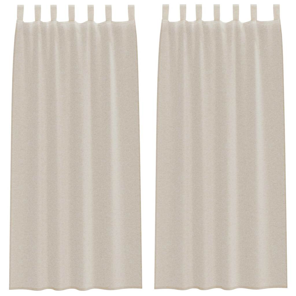 Vidaxl voile gordijn met gordijnen 2 pcs zand 245 x 140 cm polyester