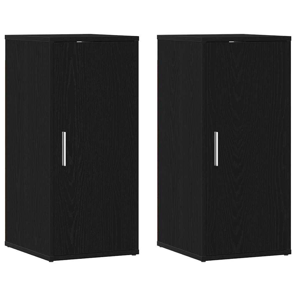 Vidaxl schoenenkasten 32x35x70 cm spaanplaat 2 st zwart eikenkleurig