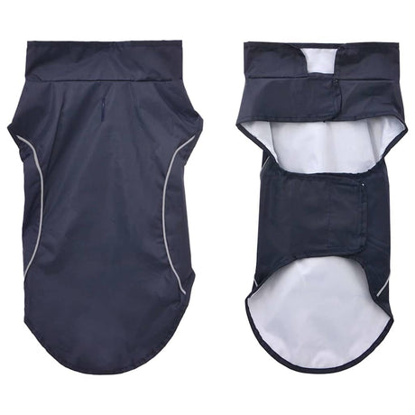Vidaxl hondenregenjas met reflecterende strips polyester marineblauw m