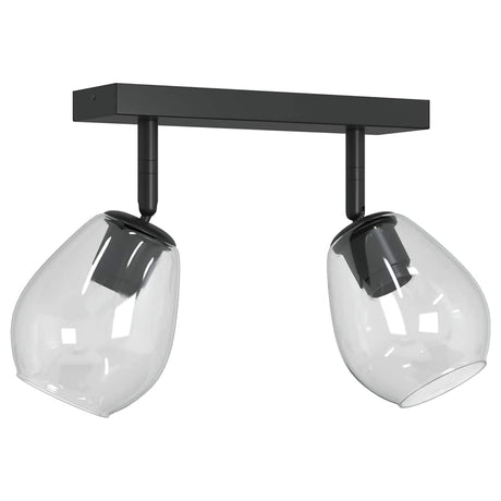 Vidaxl plafondspot zwart 33 x 13 x 26 cm glas en metaal