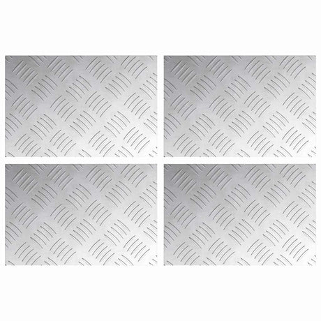 Vidaxl trap tread rechthoekig 4 pcs zilver 30 x 20 cm aluminium
