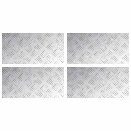 Vidaxl trap tread rechthoekig 4 pcs zilver 40 x 20 cm aluminium