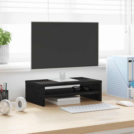 Vidaxl monitorstandaard zwart eiken 42x24x13 cm bewerkt hout