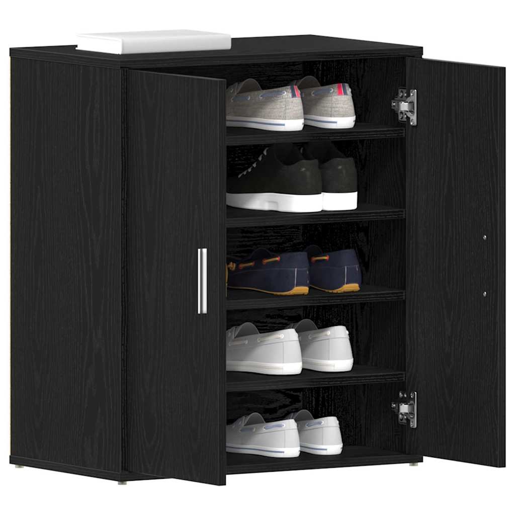 Vidaxl schoenenkast met plank zwart eiken 60 x 35 x 70 cm bewerkt hout
