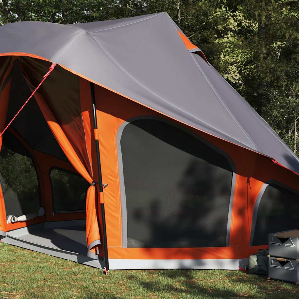 Vidaxl familie tipi tent tipi grijs en oranje 508 x 470 x 300 cm