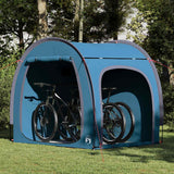 Vidaxl fietstent met dak met opslag blauw 218 x 156 x 180 cm