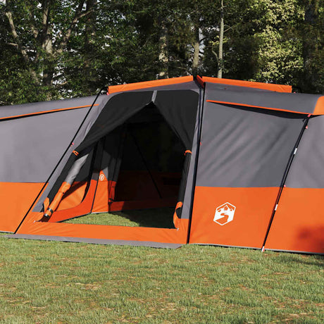 Vidaxl gezinstent met dak grijs en oranje 833 x 585 x 216 cm taft