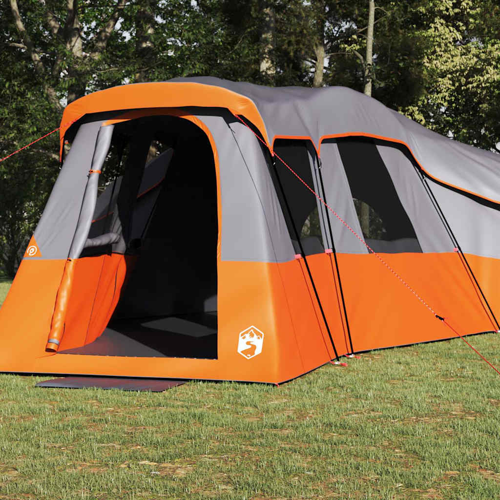 Vidaxl gezinstent met dak grijs en oranje 762 x 655 x 218 cm taft
