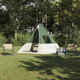 Vidaxl tipi tent met dak met opslag groen 383 x 338 x 217 cm taft