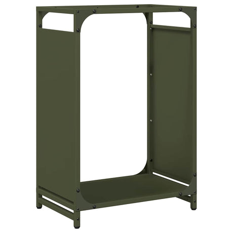 Vidaxl brandhoutrek 44x28x65 cm koudgewalst staal olijfgroen