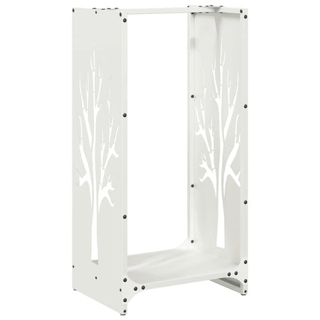 Vidaxl brandhoutrek 40x30x80 cm koudgewalst staal wit