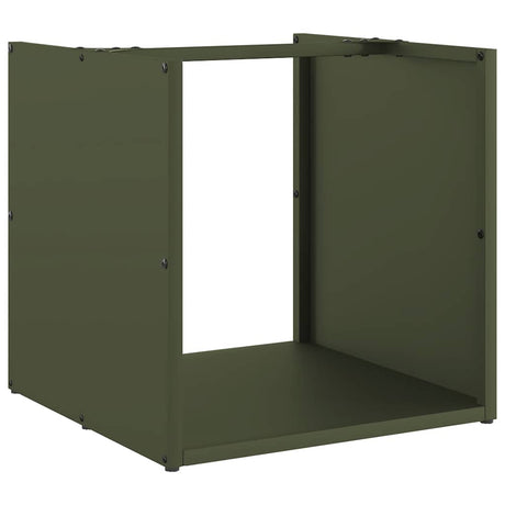 Vidaxl brandhoutrek 40x40x40 cm koudgewalst staal olijfgroen