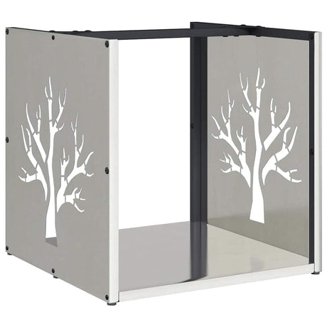 Vidaxl brandhoutrek 40x40x40 cm roestvrij staal