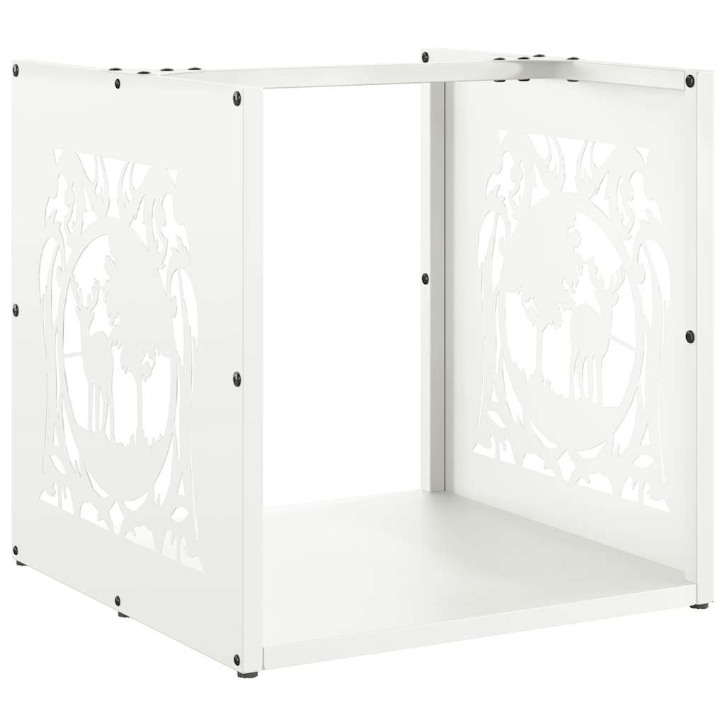 Vidaxl brandhoutrek 40x40x40 cm koudgewalst staal wit