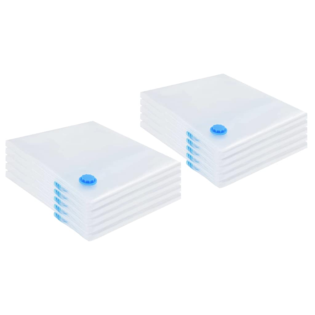Vidaxl opslagzakken met opslag 10 pcs transparant en blauw 100 x 80 cm