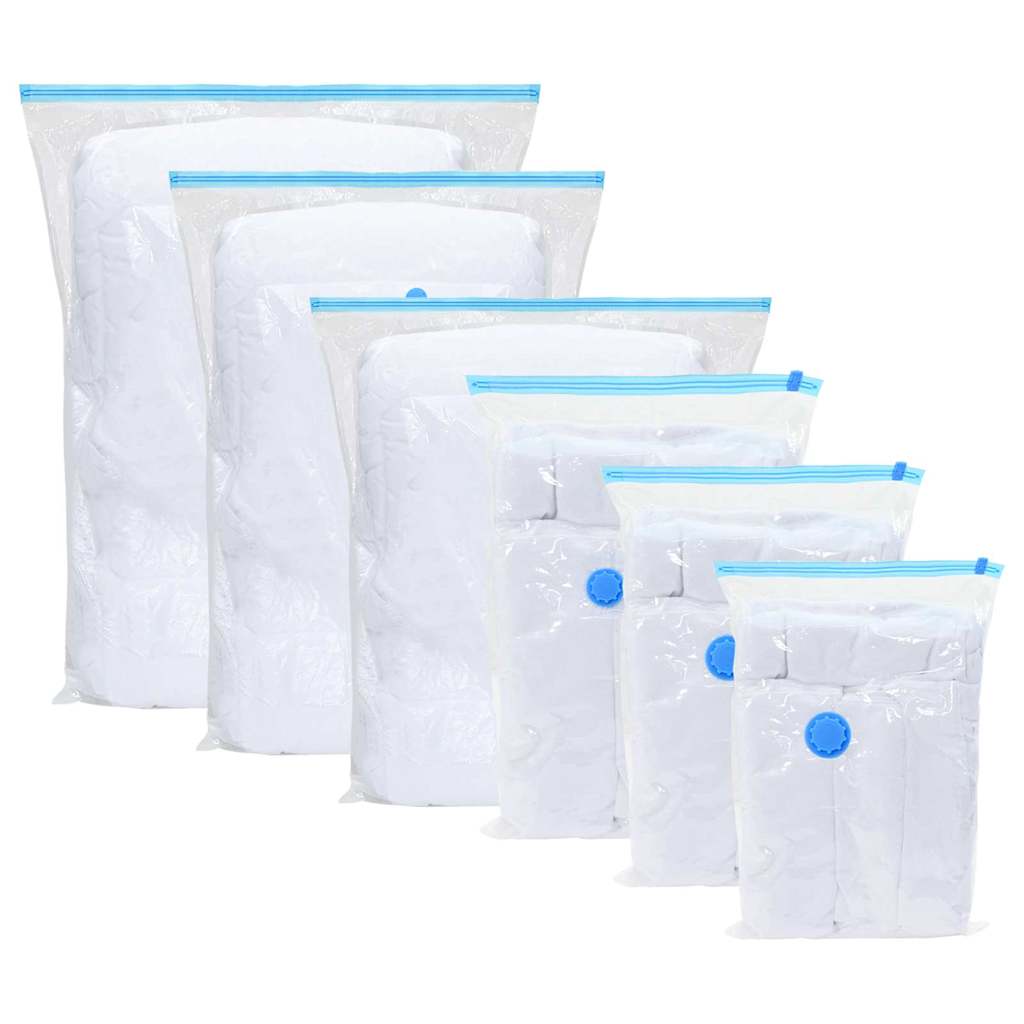 Vidaxl opslagzakken met opslag 5 pcs transparant en blauw 120 x 70 cm