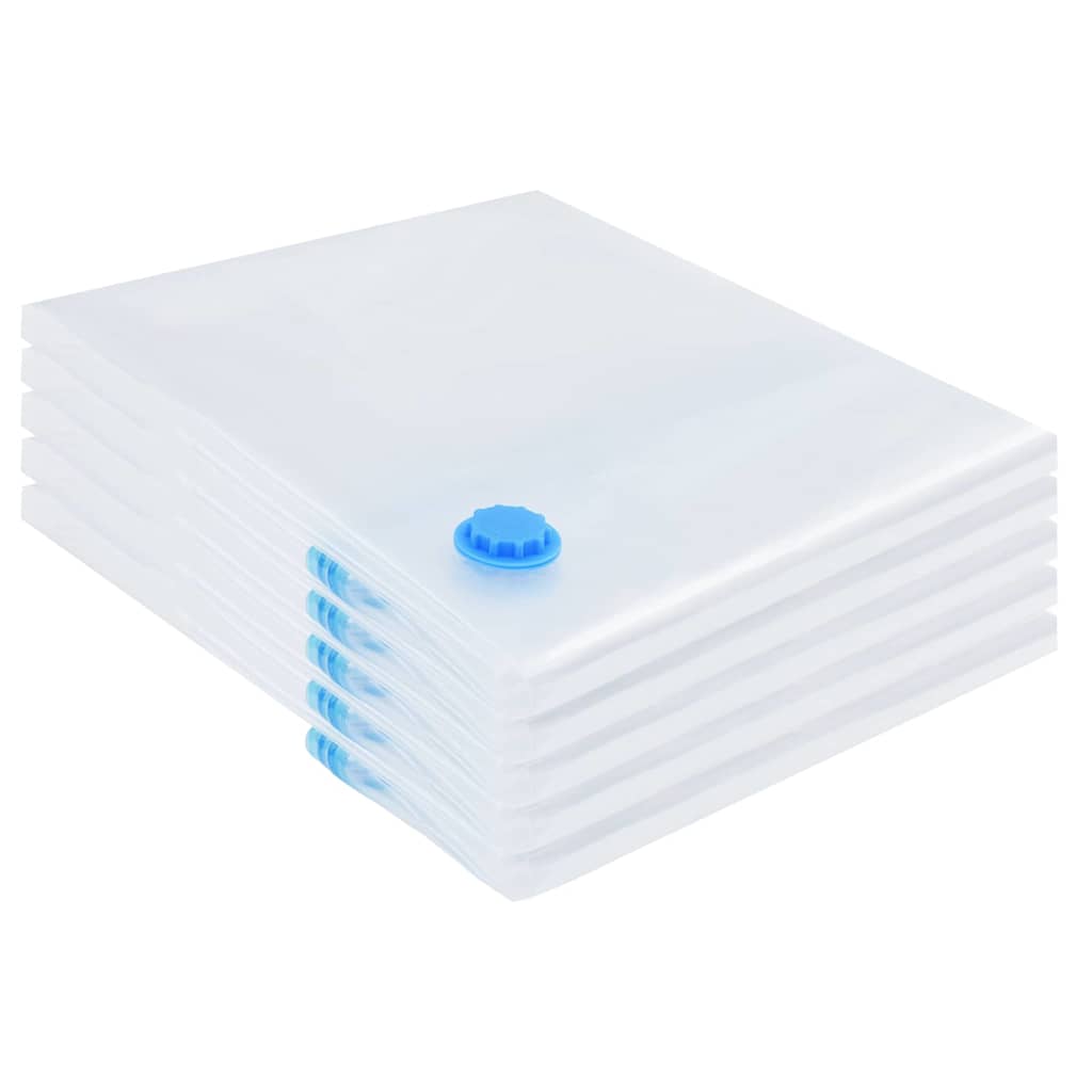 Vidaxl opslagzakken met opslag 5 pcs transparant en blauw 120 x 70 cm