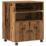 Vidaxl printerstand met opslag oudhout 60 x 48 x 74 cm bewerkt hout