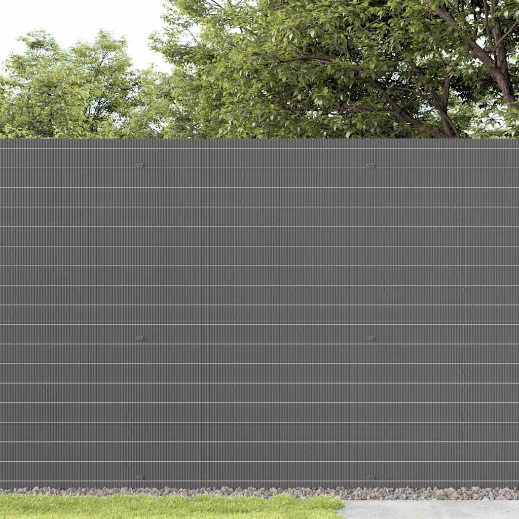 Vidaxl tuinhek dubbelzijdig grijs 1,8x5 m pvc