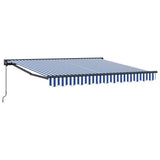 Vidaxl inklapbaar zonnescherm blauw en wit 300 x 250 cm