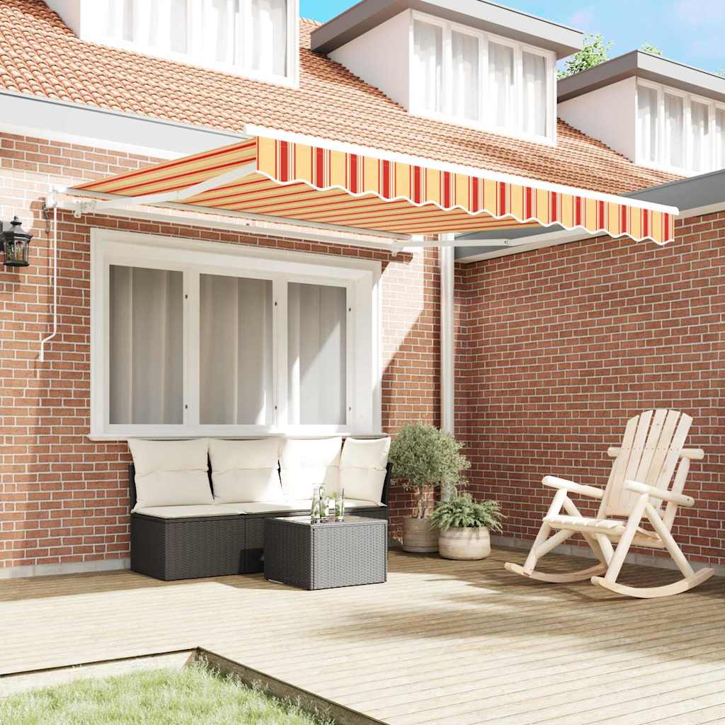 Vidaxl inklapbaar zonnescherm geel en oranje 300 x 250 cm stof