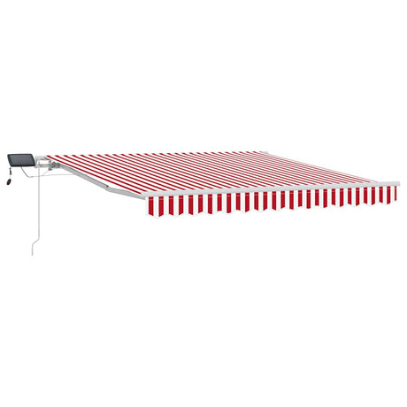 Vidaxl inklapbaar zonnescherm rood en wit 300 x 250 cm stof en staal