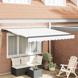 Vidaxl inklapbaar zonnescherm wit 300 x 250 cm polyester en metaal