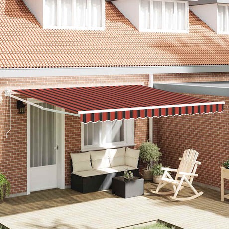 Vidaxl inklapbaar zonnescherm rood en zwart 350 x 250 cm stof en staal