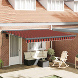 Vidaxl inklapbaar zonnescherm rood en zwart 350 x 250 cm stof