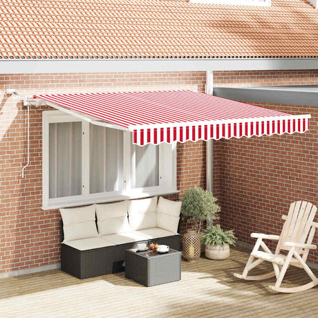 Vidaxl inklapbaar zonnescherm rood en wit 350 x 250 cm