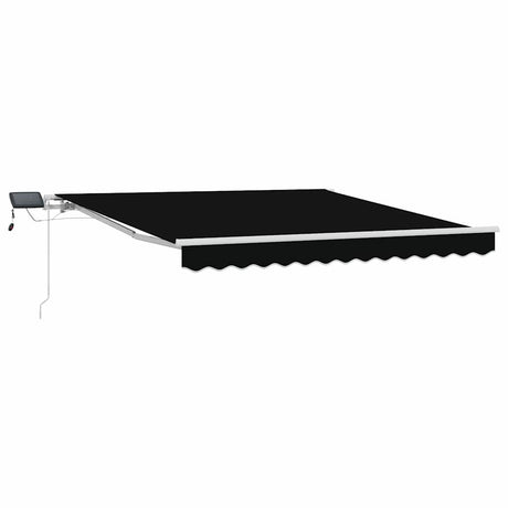Vidaxl inklapbaar zonnescherm zwart 350 x 250 cm stof en staal