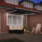 Vidaxl inklapbaar zonnescherm zwart 350 x 250 cm polyester en metaal