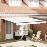 Vidaxl inklapbaar zonnescherm wit 400 × 300 cm polyester en staal