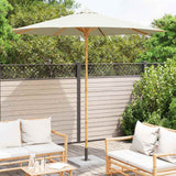 Vidaxl tuinparasol crème wit ø 270 x 260 cm bamboe