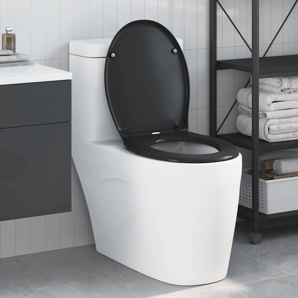 Vidaxl toiletzitting zwart 47 x 37 x 4 cm duroplast