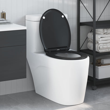 Vidaxl toiletzitting zwart 47 x 37,5 x 3,8 cm duroplast