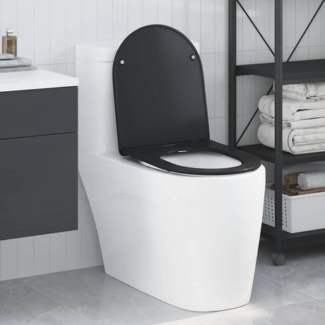 Vidaxl toiletzitting zwart 47 x 36 x 3,4 cm duroplast