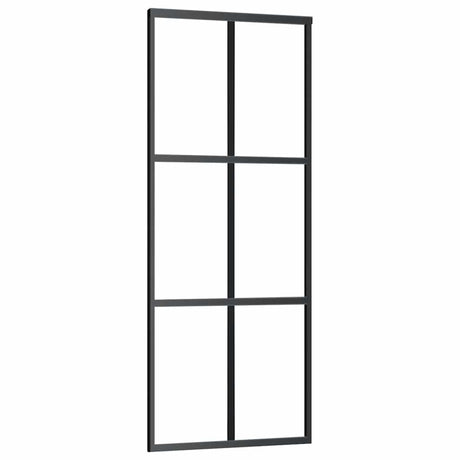 Vidaxl schuifdeur met beslag 76x205 cm esg-glas en aluminium