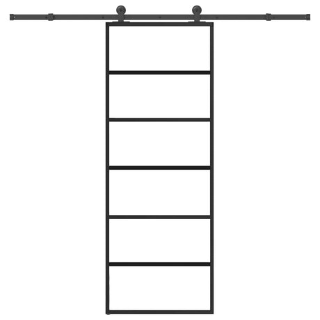 Vidaxl schuifdeur met beslag 76x205 cm esg-glas en aluminium