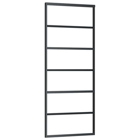 Vidaxl schuifdeur met beslag 76x205 cm esg-glas en aluminium
