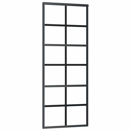 Vidaxl schuifdeur met beslag 76x205 cm esg-glas en aluminium