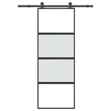 Vidaxl schuifdeur met beslag 76x205 cm gehard glas en aluminium
