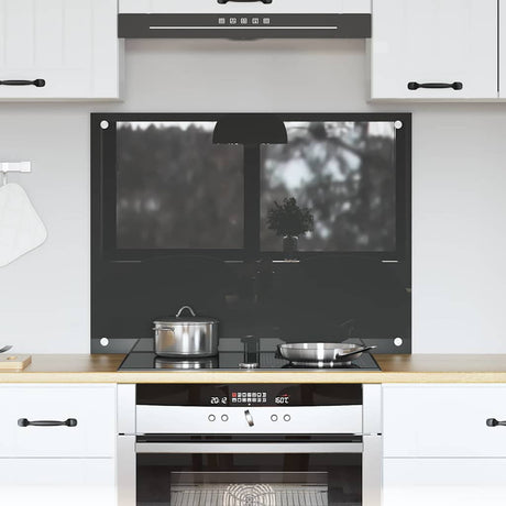 Vidaxl keuken spatscherm donkergrijs 80 x 60 cm gehard glas
