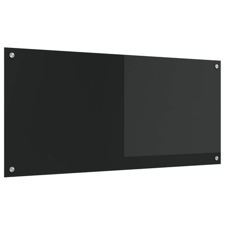 Vidaxl keuken spatscherm zwart 110 x 50 cm gehard glas